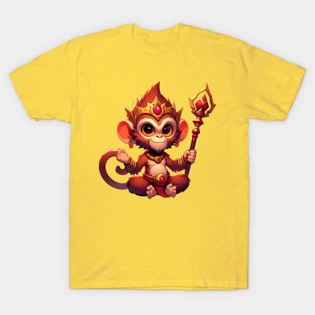 Cute Monkey King T-Shirt by Dmytro